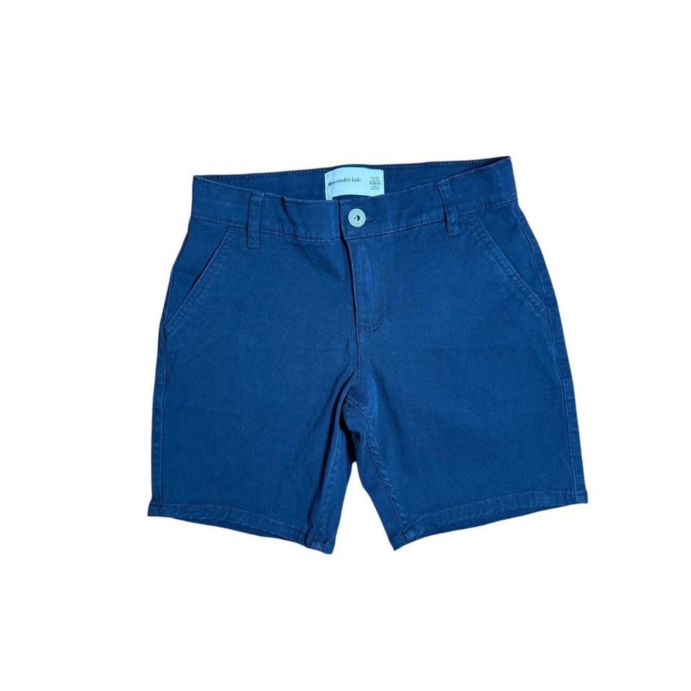 Abercrombie Kids Navy Chino School Uniform Shorts Adjustable waist Sz 11/12 reg